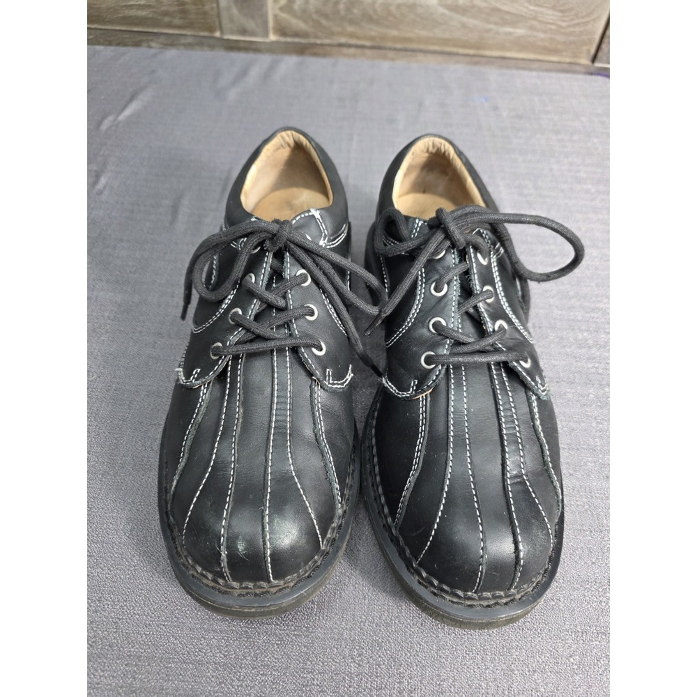 John Fluevog Classics Black Leather Lace Up Shoes Mens 8.5 Womens 10.5